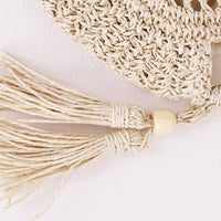 Tassel Straw Braided Strap Shoulder Bag