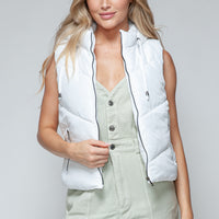 Snobbish Zip Up Quilted Hooded Vest