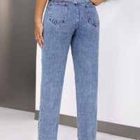 Mid-Rise Waist Jeans with Pockets