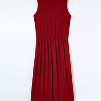 Slit Round Neck Sleeveless Dress