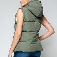 Snobbish Snap and Zip Closure Hooded Vest