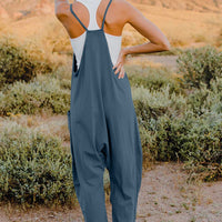 V-Neck Sleeveless Jumpsuit with Pocket