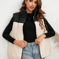 Two-Tone Zip-Up Vest