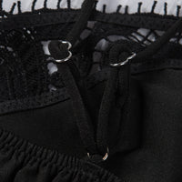 Smocked Eyelash Trim Lace Bralette