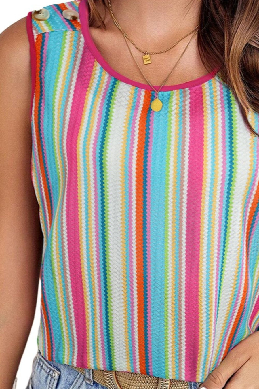 Striped Wide Strap Tank