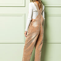 BiBi Washed Raw Hem Corduroy Overalls