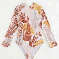 Crisscross Round Neck Long Sleeve Swimwear