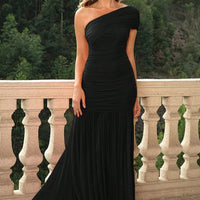 One-Shoulder Ruched Maxi Dress