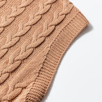 Cable-Knit Mock Neck Sweater Vest