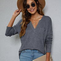 Dropped Shoulder High-Low Waffle-Knit Top