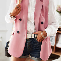 Devine Double-Breasted Sleeveless Blazer