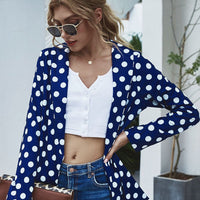 Polka Dot Long Sleeve Blazer