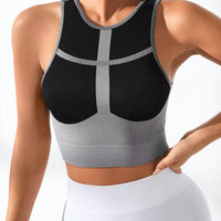 Color Block Round Neck Active Tank