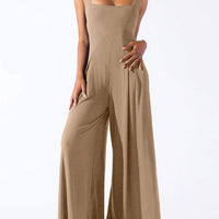 Square Neck Wide Strap Jumpsuit