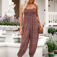 Printed Spaghetti Strap Jumpsuit