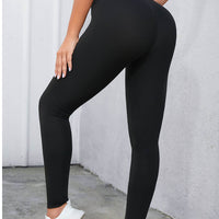 Crisscross Detail Wide Waistband Leggings