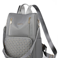 Zipper Pocket Beaded Backpack