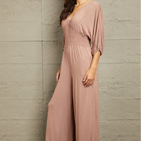 Culture Code Full Size Smocking Waist Jumpsuit