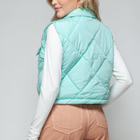 Snobbish Snap Down Quilted Crop Vest