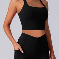 Square Neck Racerback Cropped Tank