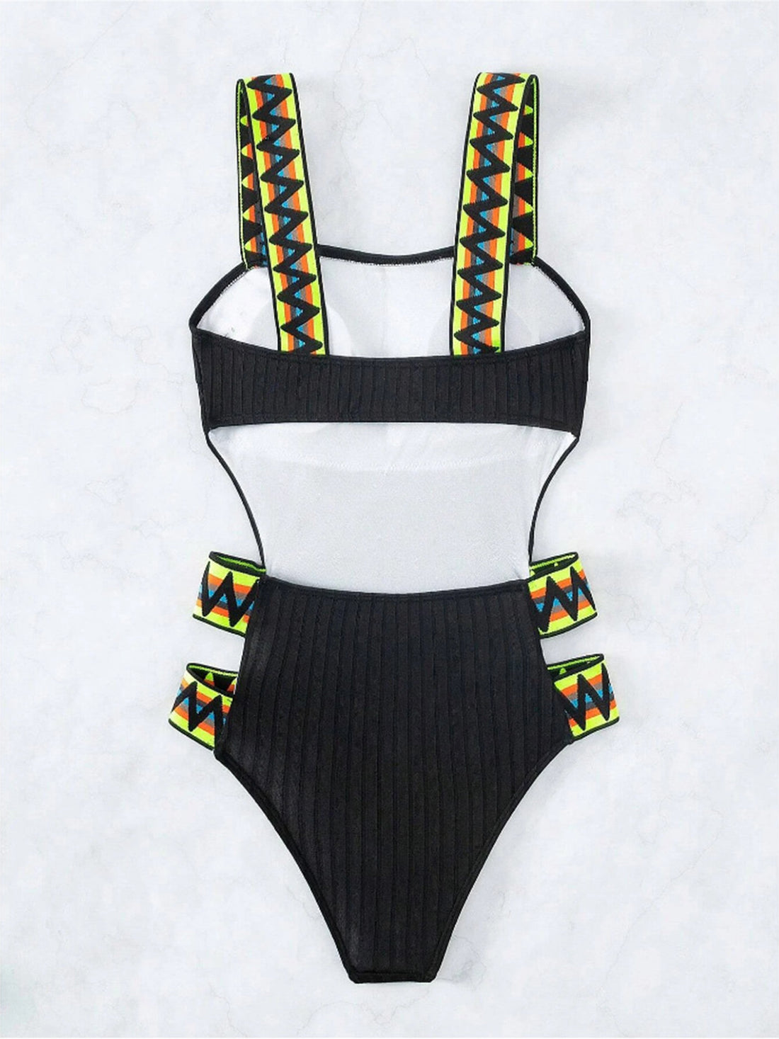 Cutout Wide Strap One-Piece Swimwear