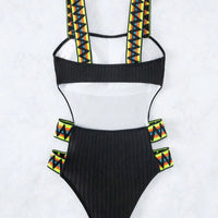 Cutout Wide Strap One-Piece Swimwear