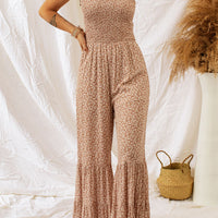 Floral Spaghetti Strap Smocked Wide Leg Jumpsuit