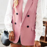 Devine Double-Breasted Sleeveless Blazer