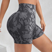 Printed High Waist Active Shorts