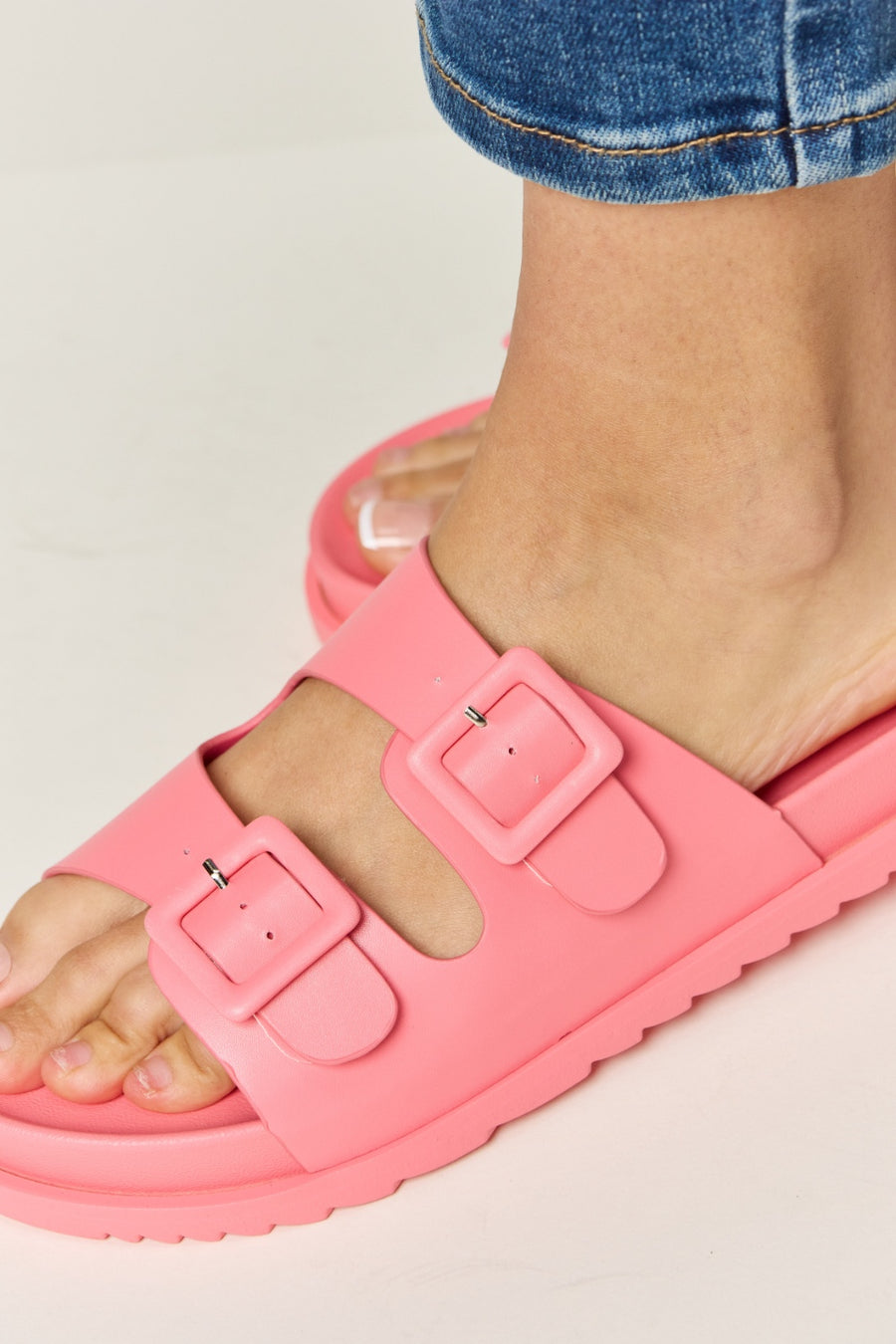 Legend Double Buckle Open Toe Slides