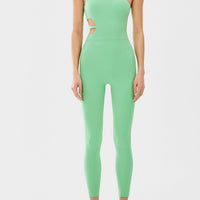 Cutout Asymmetrical Neck Active Jumpsuit