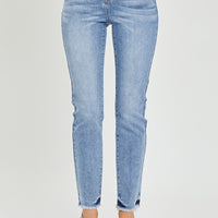 RISEN Full Size High Rise Frayed Hem Skinny Jeans