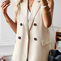 Devine Double-Breasted Sleeveless Blazer