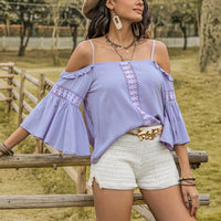 Square Neck Flare Sleeve Blouse