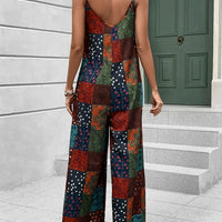 Printed Scoop Neck Spaghetti Strap Jumpsuit