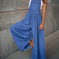 Wide Leg Denim Overalls