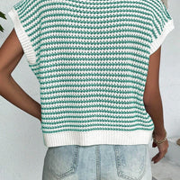 Striped Round Neck Sweater Vest