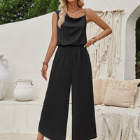 Chain Detail Asymmetrical Neck Jumpsuit