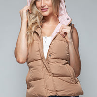 Snobbish Snap and Zip Closure Hooded Vest