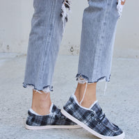 Forever Link Plaid Plush Flat Sneakers