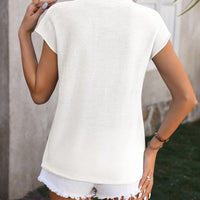 Mandy Rolled Cap Sleeve Round Neck Sweater Vest