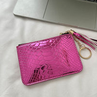 PU Leather Tassel Trim Card Case