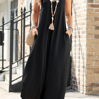 Pocketed Scoop Neck Wide Leg Jumpsuit