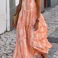 Printed Scoop Neck Maxi Cami Dress