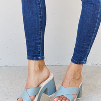 Weeboo Cherish The Moments Contrast Platform Sandals in Misty Blue