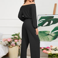 Off-Shoulder Straight Leg Jumpsuit