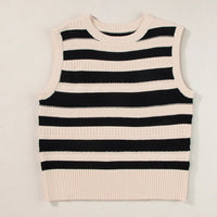 Color Block Round Neck Sweater Vest