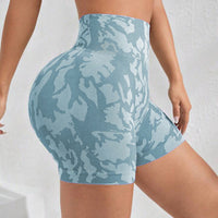 Printed High Waist Active Shorts