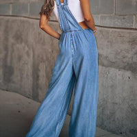 Wide Leg Denim Overalls