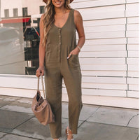 Full Size Scoop Neck Wide Strap Jumpsuit